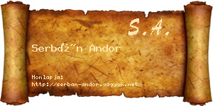 Serbán Andor névjegykártya