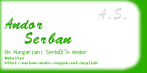 andor serban business card